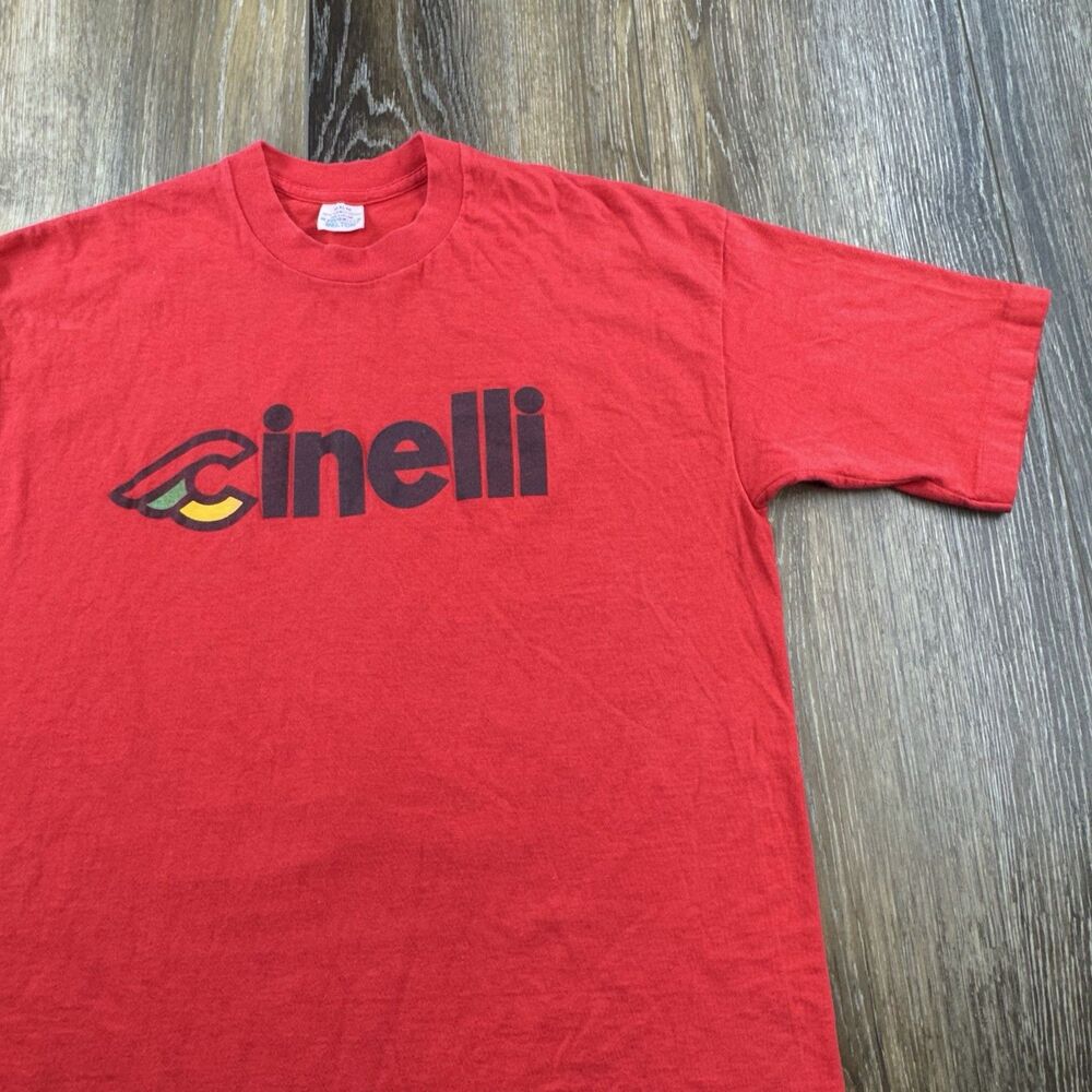 Vintage Cinelli Cycling Shirt Mens XL Red Italian Road Bike Race 70s 80s USA Tee